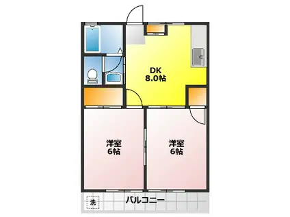 サンハイムY&Y(2DK/2階)の間取り写真