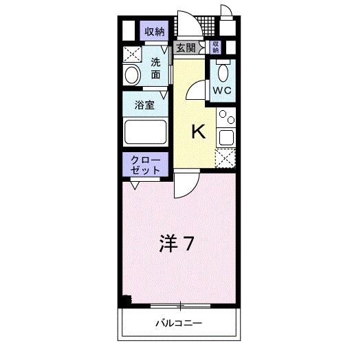 タカンド(1K/2階)の間取り写真