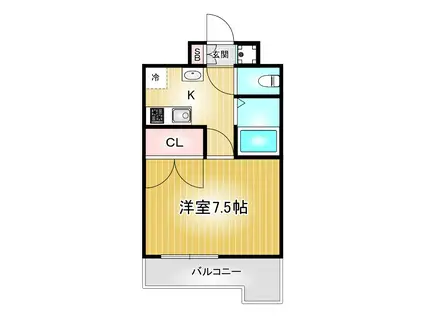 パルティール千種(1K/2階)の間取り写真