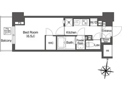 コンフォリア森下リバーサイド(1K/2階)の間取り写真