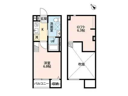 シーニュ金岡(1K/1階)の間取り写真