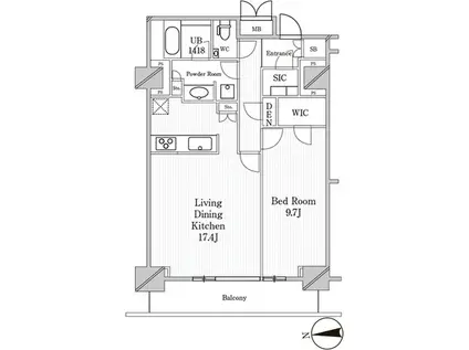 JP NOIE 恵比寿西(1LDK/5階)の間取り写真
