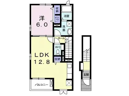 エルシオンIII(1LDK/2階)の間取り写真