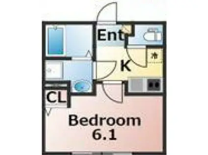 ノワール指扇(1K/1階)の間取り写真