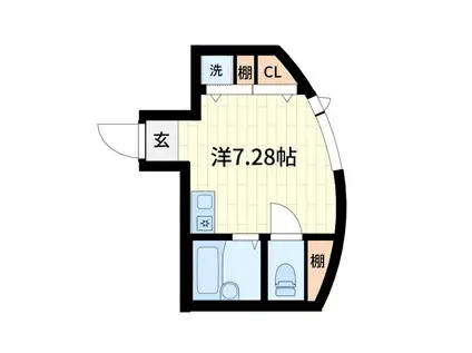 プルメリアガーデン(ワンルーム/1階)の間取り写真