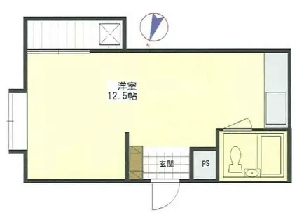 シティ川井コーポラス浦舟(ワンルーム/8階)の間取り写真