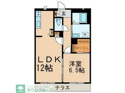 ビレッタK(1LDK/1階)の間取り写真