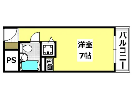 美穂が丘サカタハイツ(1K/4階)の間取り写真