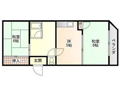 リバティハイツ(2DK/4階)の間取り写真