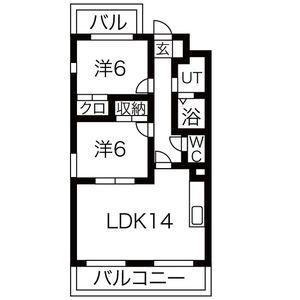 名鉄河和線 知多武豊駅 徒歩18分 3階建 築24年(2LDK/3階)の間取り写真