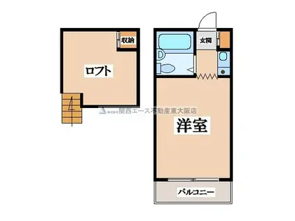 ケープロフト(1K/2階)の間取り写真