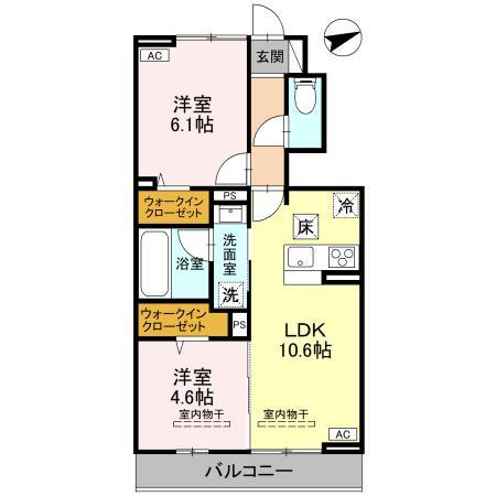リンクベース2(2LDK/1階)の間取り写真