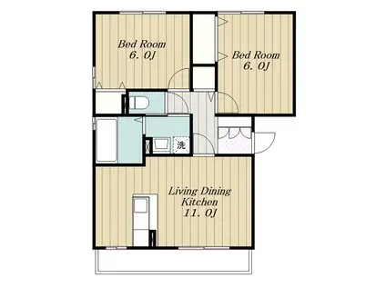 フォース クローバー II(2LDK/1階)の間取り写真