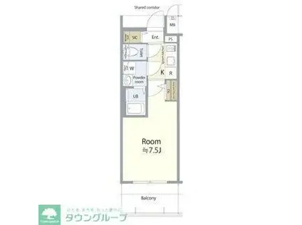 エスリード名古屋サザンプレイス(1K/9階)の間取り写真