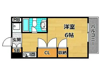 ルミエール長尾(ワンルーム/4階)の間取り写真