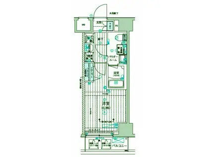 メインステージ千住中居町(1K/7階)の間取り写真