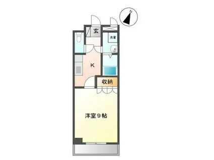 ウォーターミル伍番館(1K/2階)の間取り写真