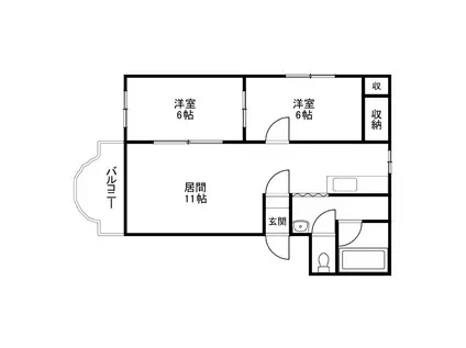 ピュアライフKAIYO(2LDK/2階)の間取り写真