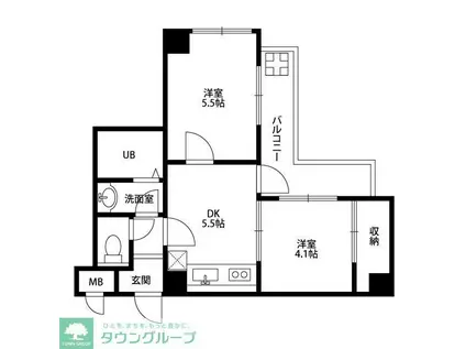 ヴェルデ流山(2DK/3階)の間取り写真