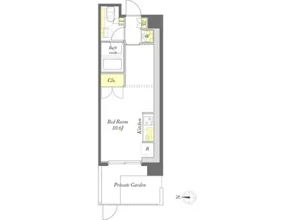 プライムメゾン浅草イースト(ワンルーム/1階)の間取り写真