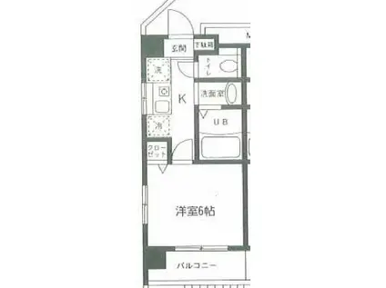 グランサンテ(1K/3階)の間取り写真