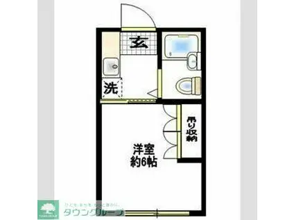 エンゼル西生田(1K/1階)の間取り写真