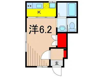 グランドール亀有III(1K/1階)の間取り写真