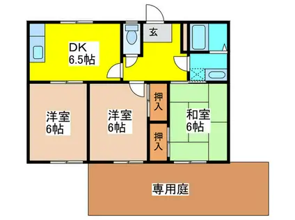 フレグランス寿(3DK/1階)の間取り写真