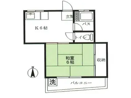 シャトー474(1K/4階)の間取り写真