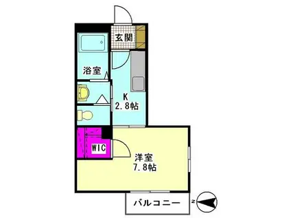 エアポートレジデンス(1K/2階)の間取り写真