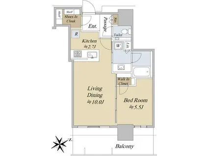 グランドシティタワー池袋(1LDK/11階)の間取り写真