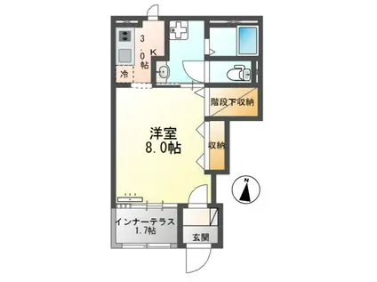 SERENO K (1K/1階)の間取り写真