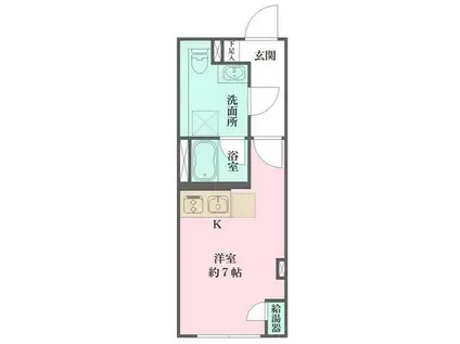 FIKA大井町(ワンルーム/1階)の間取り写真