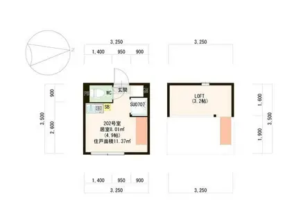 インペリアルスイート(ワンルーム/2階)の間取り写真