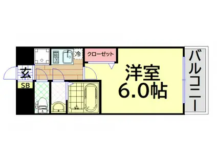 プレサンス南堀江ザ・センス(1K/10階)の間取り写真