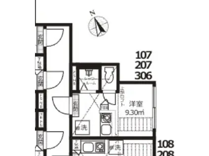PONT DU GARD(ワンルーム/3階)の間取り写真