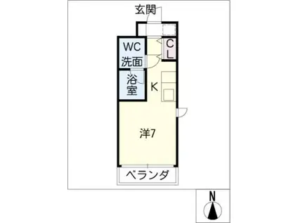 M-CUBE(ワンルーム/2階)の間取り写真