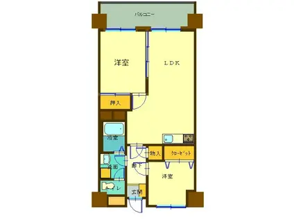 ノースゲート長町(2LDK/8階)の間取り写真