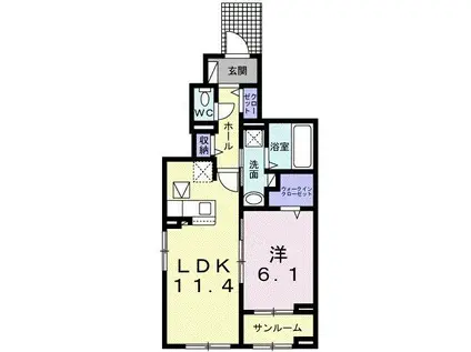 フェリーチェ・ニーノ(1LDK/1階)の間取り写真