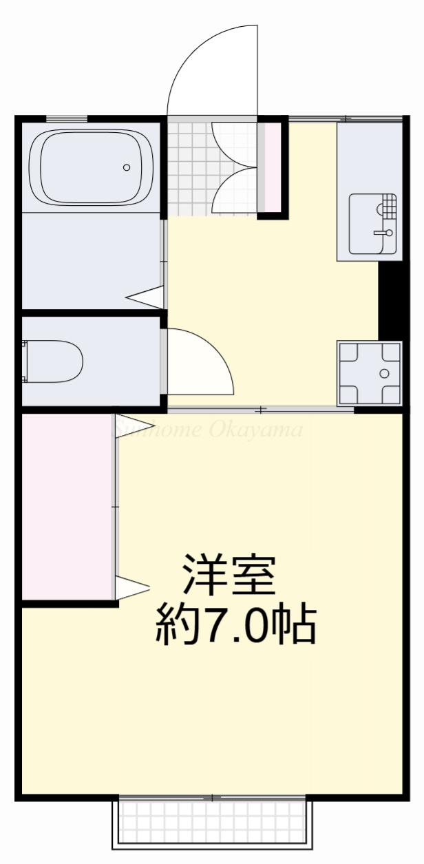シティハイムオーサンス(1K/1階)の間取り写真
