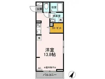 サードプレイス宮本町(ワンルーム/2階)の間取り写真