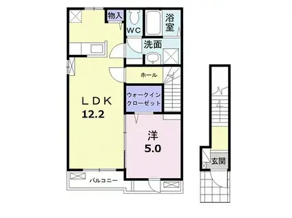 オランジュ・メゾン(1LDK/2階)の間取り写真