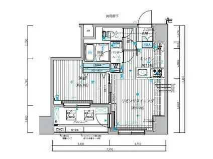 メインステージ入谷II(1LDK/4階)の間取り写真