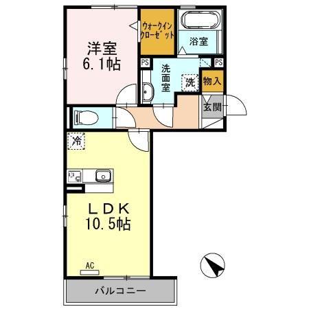 ETERNO(1LDK/2階)の間取り写真