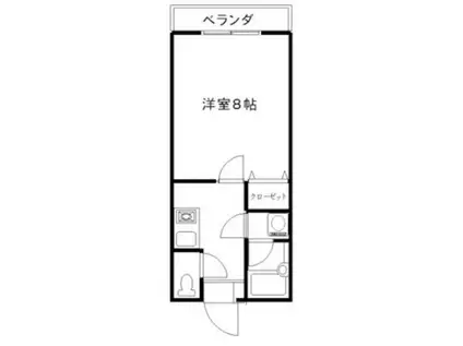 KMハイツ(1DK/1階)の間取り写真