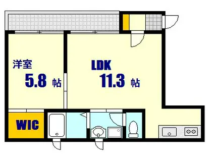 アビタシオン桃山(1LDK/1階)の間取り写真