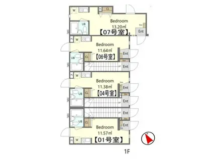 プラチナフォルム堀切菖蒲園(ワンルーム/1階)の間取り写真