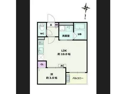 JACK SONEI(1LDK/3階)の間取り写真