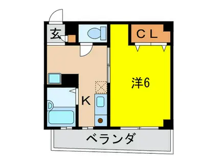 メゾン御影(1K/2階)の間取り写真