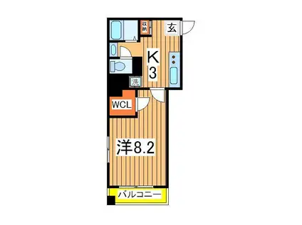 S-FORT柏(1K/6階)の間取り写真